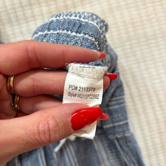 Indigo Rein High Rise Linen Blend Blue White Striped Joggers Juniors Size Medium - Picture 7 of 10